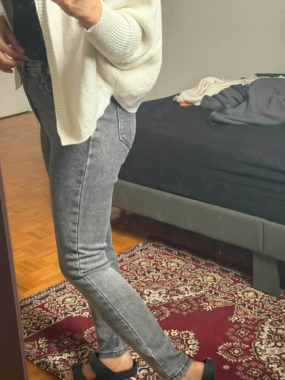 Grey Acid Wash Skinny Jeans - photo 2
