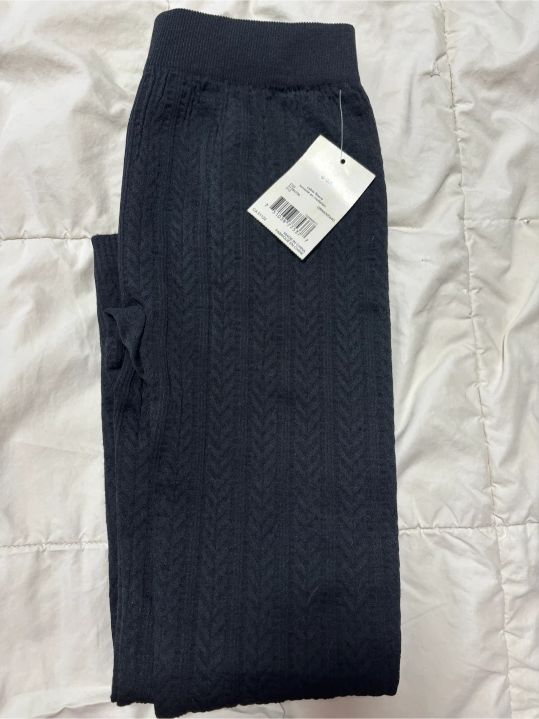 Cable Fleece Leggings Size 6-6X