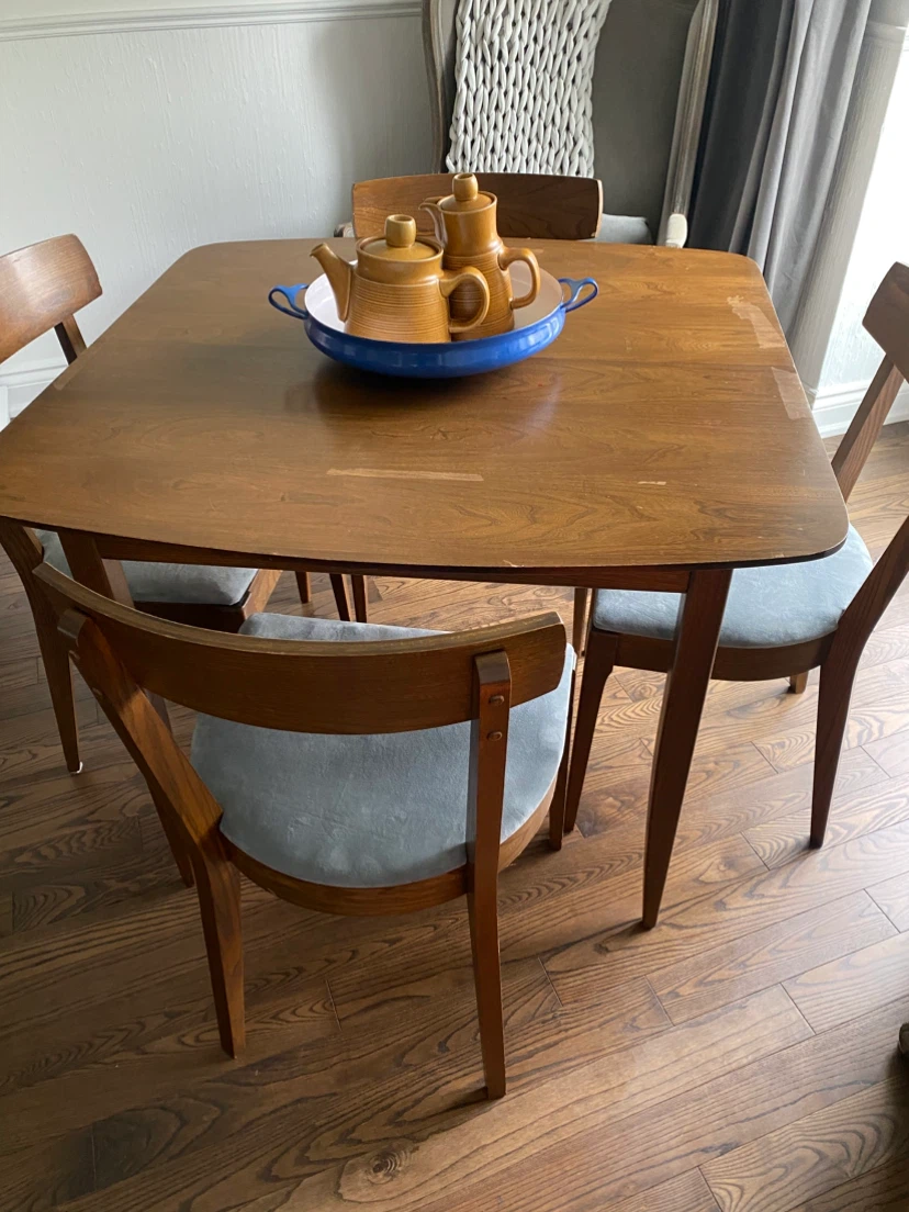 Mid-Century Modern  Teak Style Dining Table Set