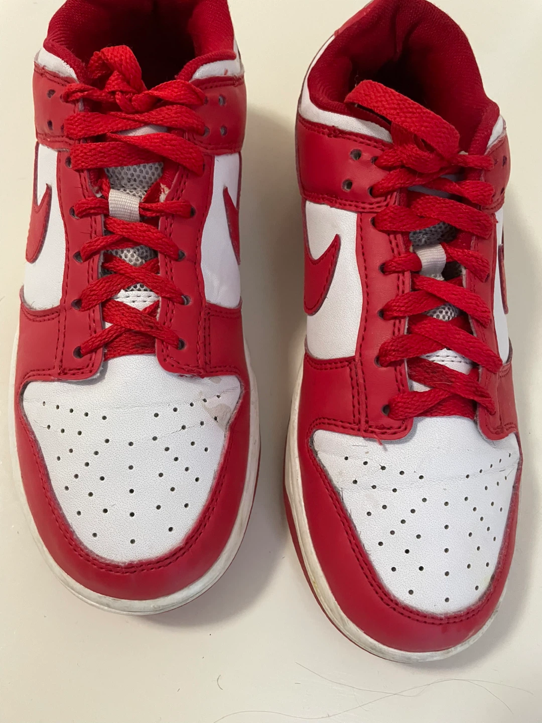 Nike Dunk Low Red and White Sneakers - photo 3
