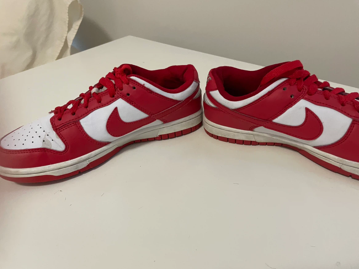 Nike Dunk Low Red and White Sneakers - photo 4
