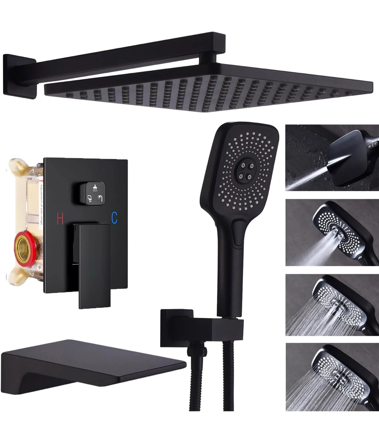 Shower System with Tub Spout 10 Inch