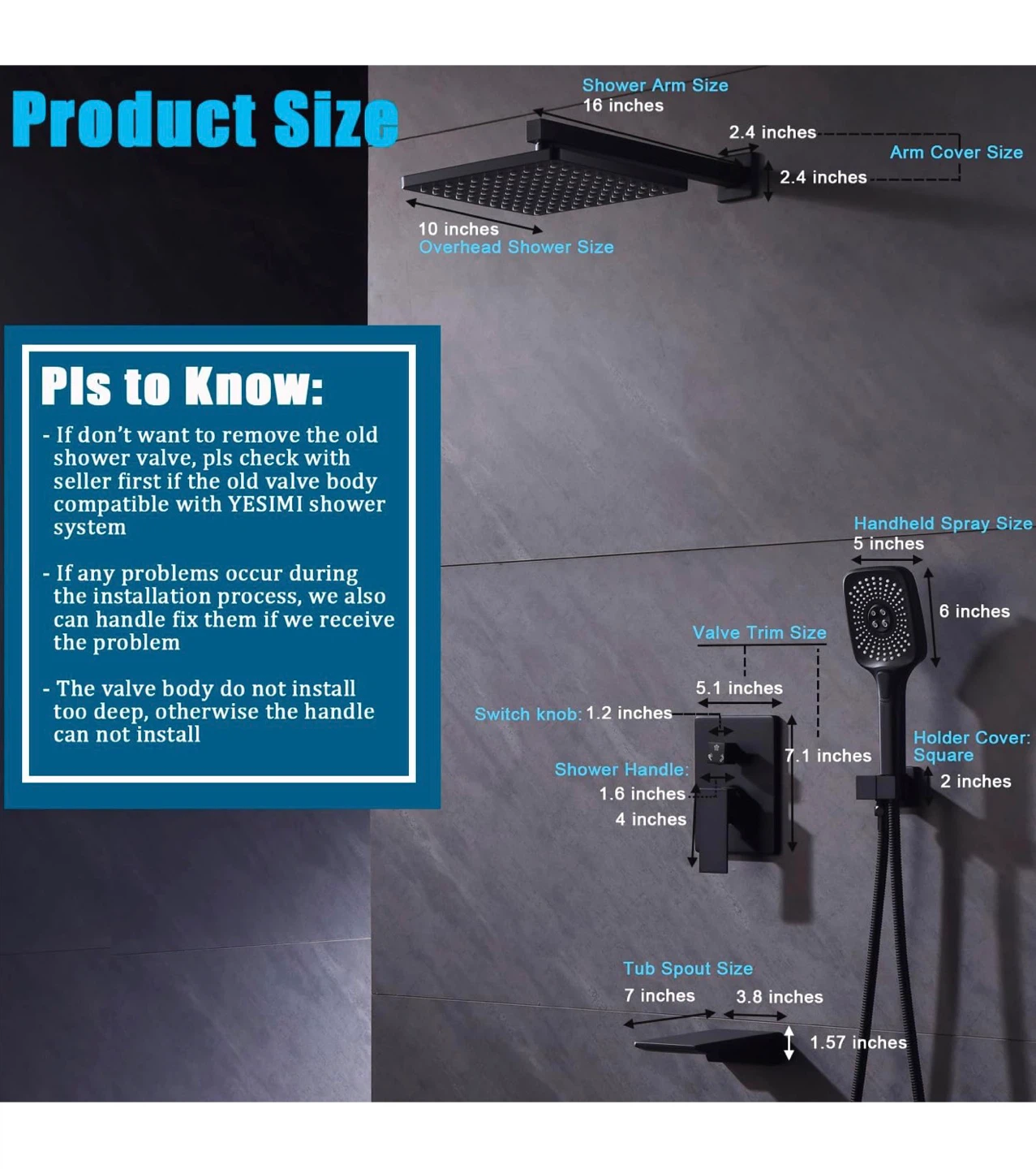 Shower System with Tub Spout 10 Inch - photo 3