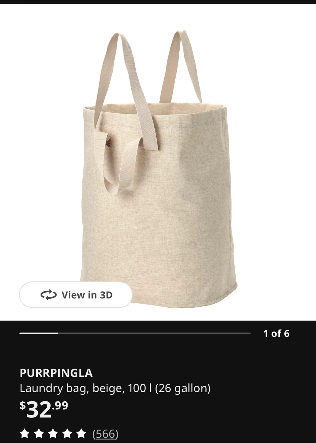 IKEA PURRPINGLA Laundry Bag - photo 3