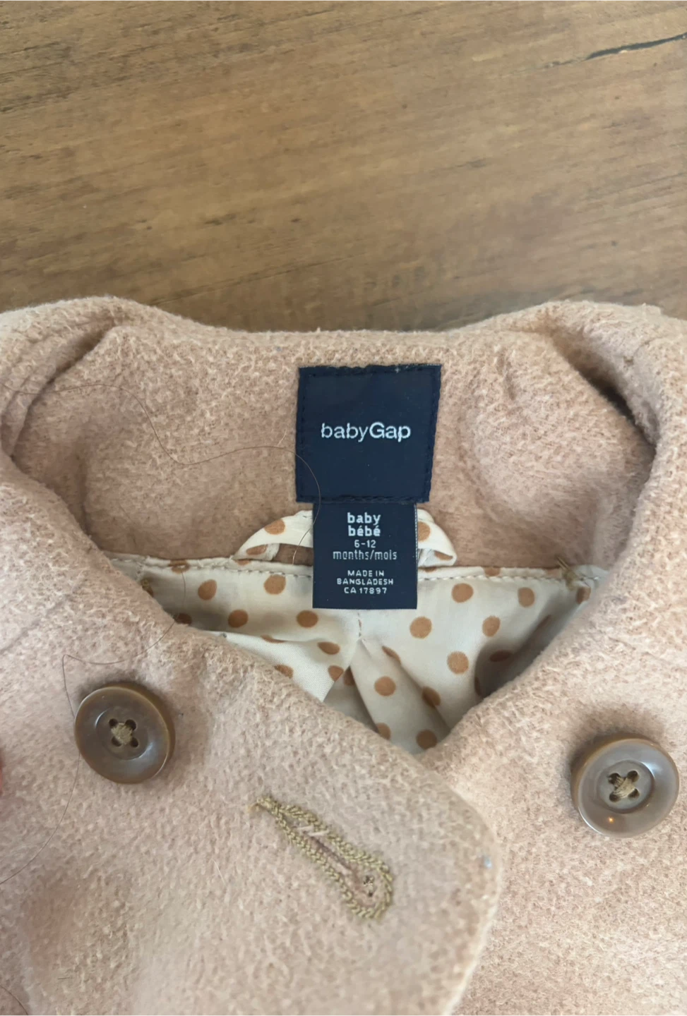 Baby Gap Tan Wool-Blend Coat - photo 4