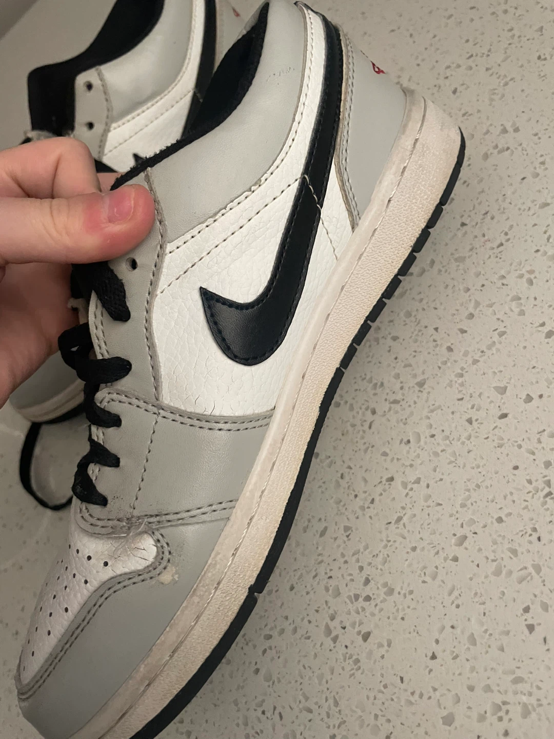 Air Jordan 1 Low Sneakers Grey White Black - photo 2