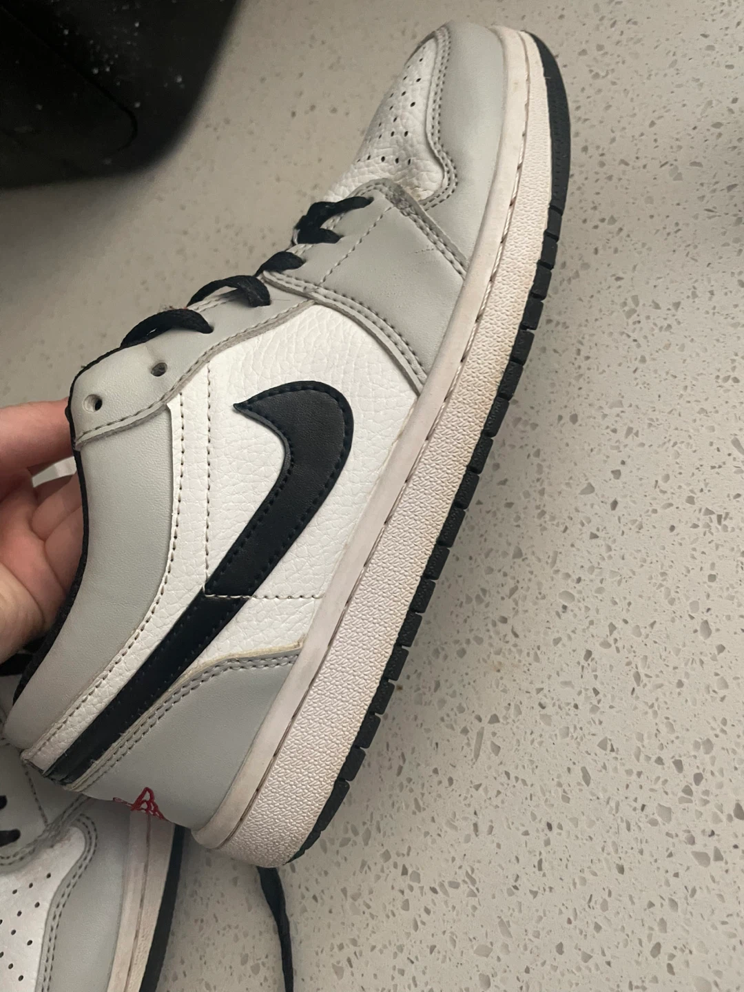 Air Jordan 1 Low Sneakers Grey White Black - photo 3
