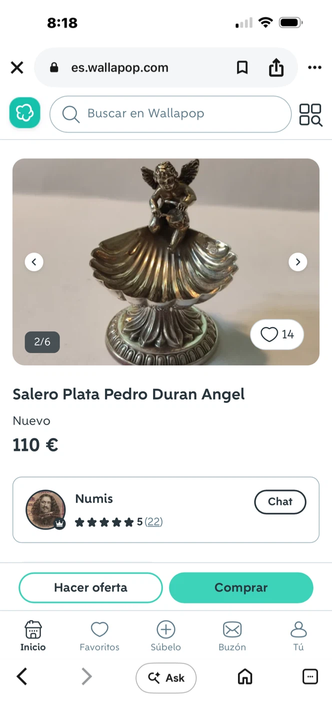 Pedro Duran Sterling Silver Angel Salt Cellar - photo 3