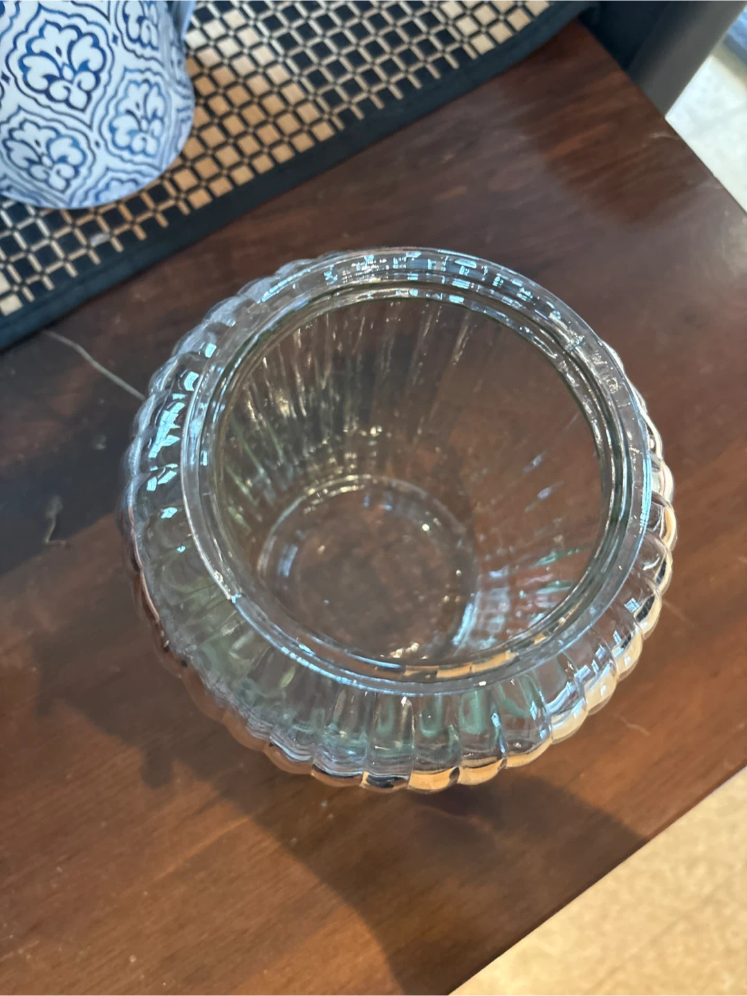 Clear Ribbed Glass Vase - photo 2