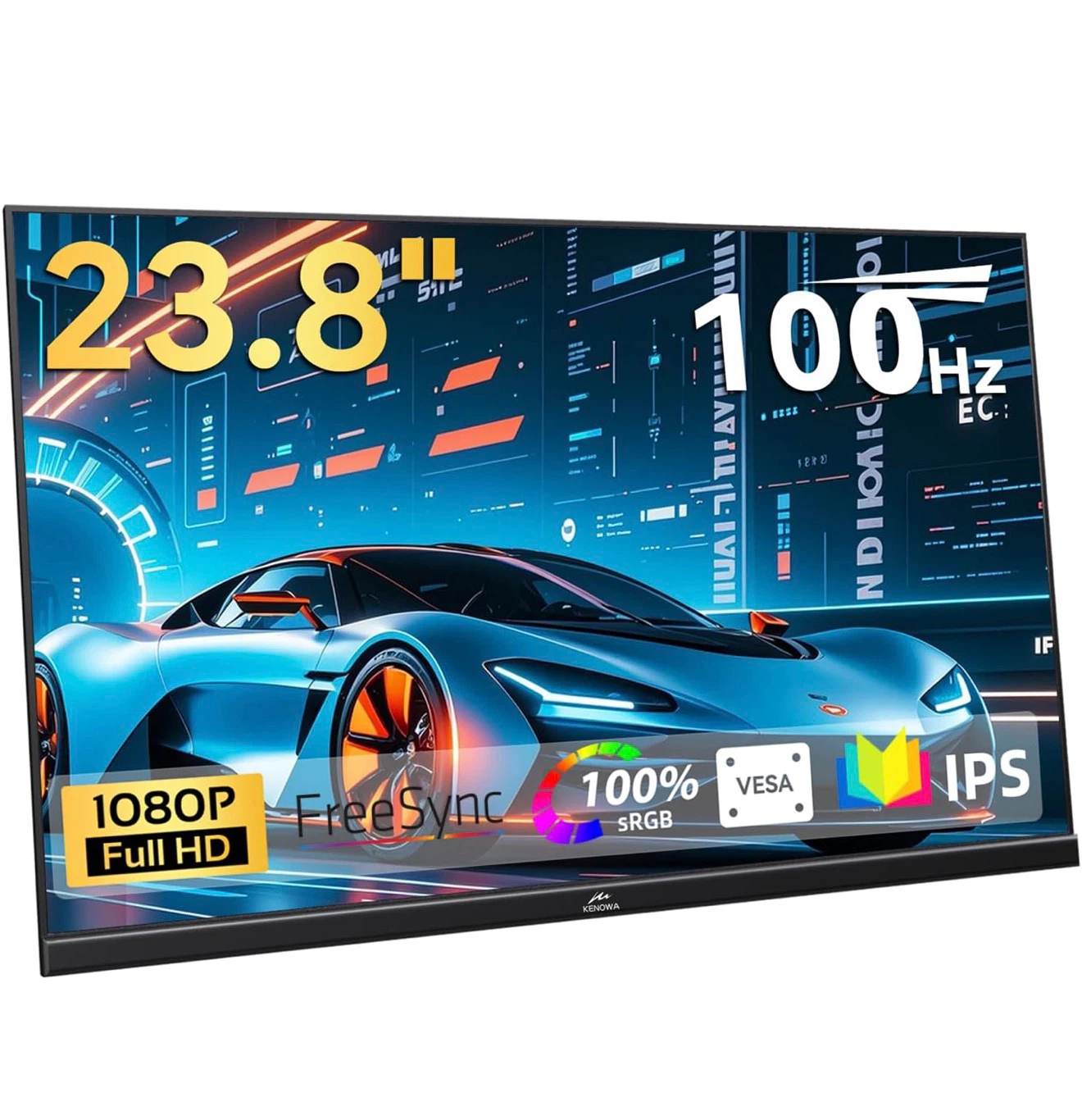Kenowa 23.8" Large Portable Monitor 100Hz IPS FHD 1080P