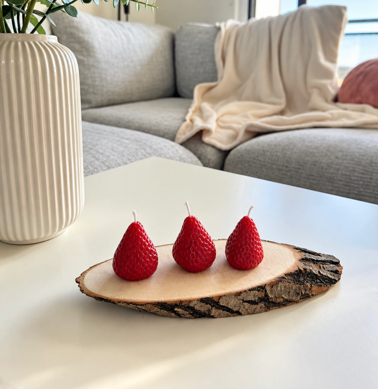 Strawberry Shaped natural soy Candles
