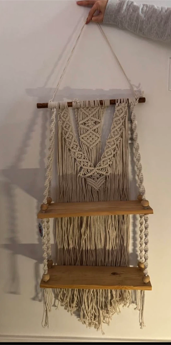Macrame Hanging Wall Shelf
