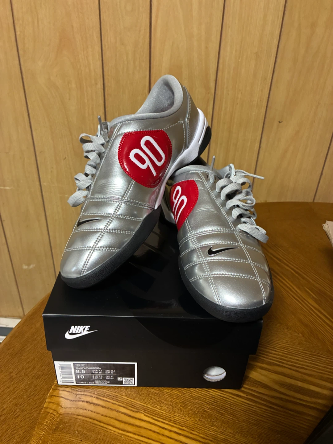 Nike T90 SP Metallic Silver Sneakers - photo 2