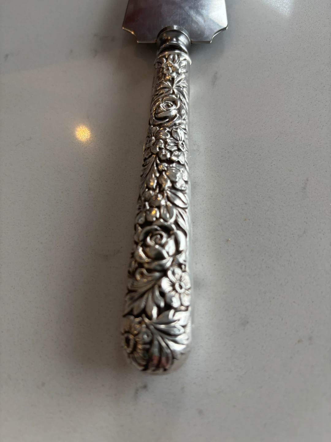 Vintage Floral Sterling Cake Server - photo 2
