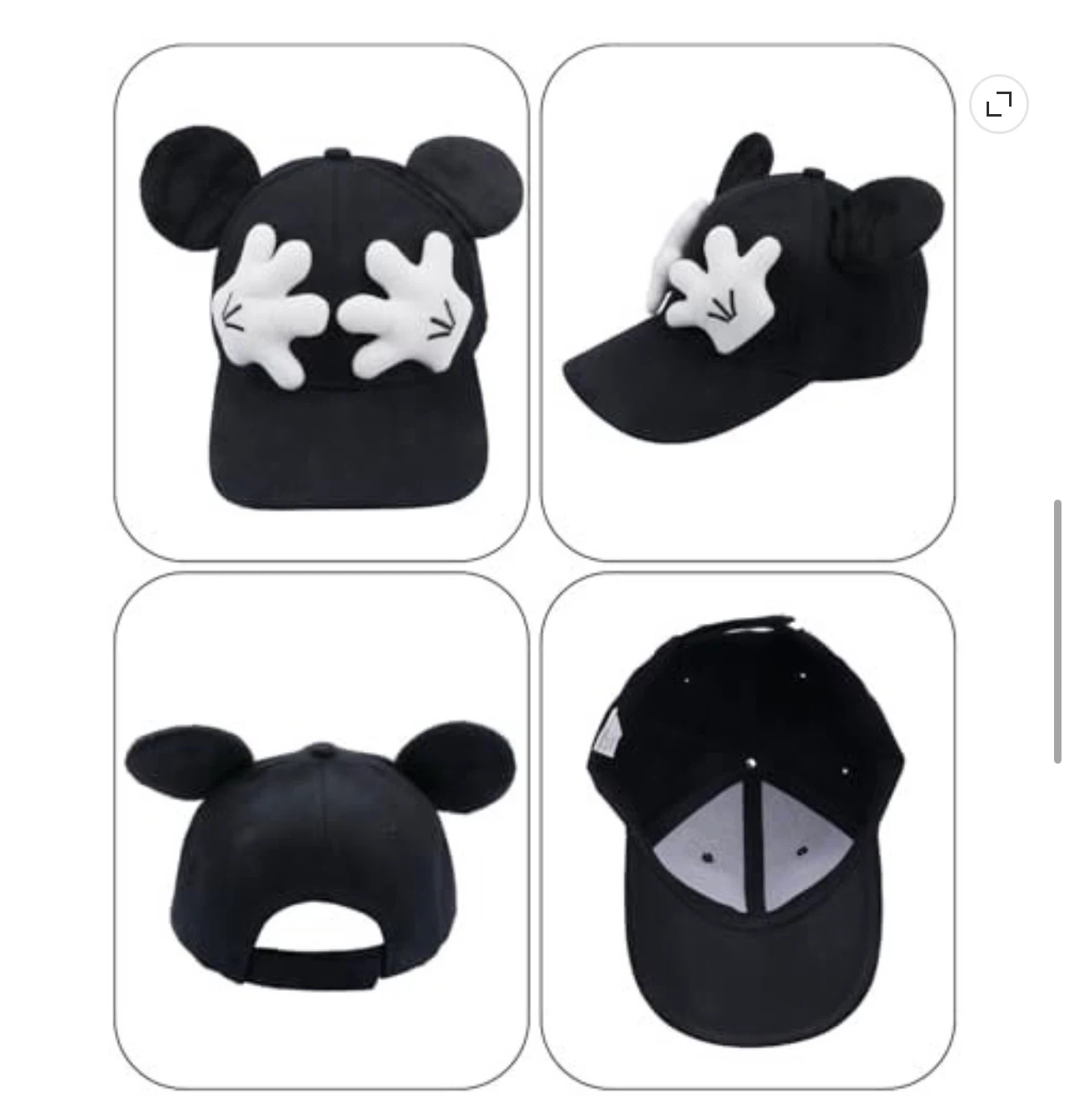 Mickey Mouse Style Cartoon Hands Baseball Cap - photo 4