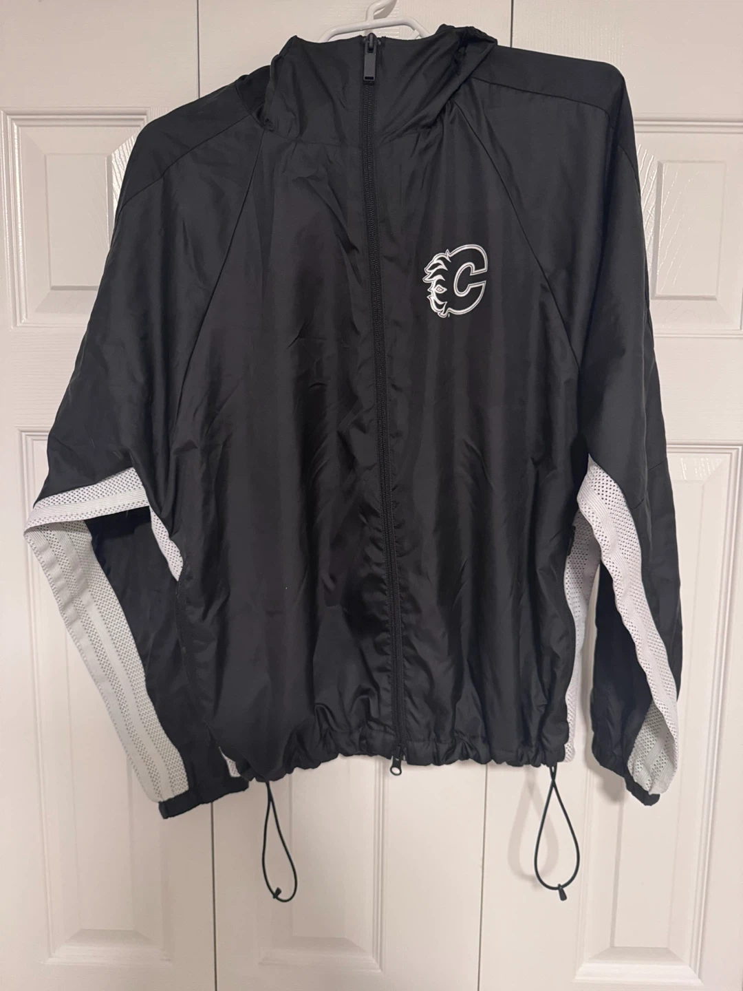 Adidas NHL Calgary Flames Hooded Windbreaker Track Jacket