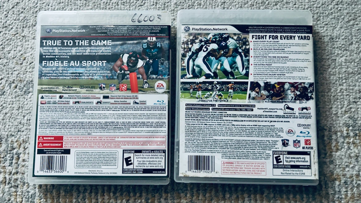 PS3 Madden NFL Football Games Bundle – Madden 10 & 12 - photo 2