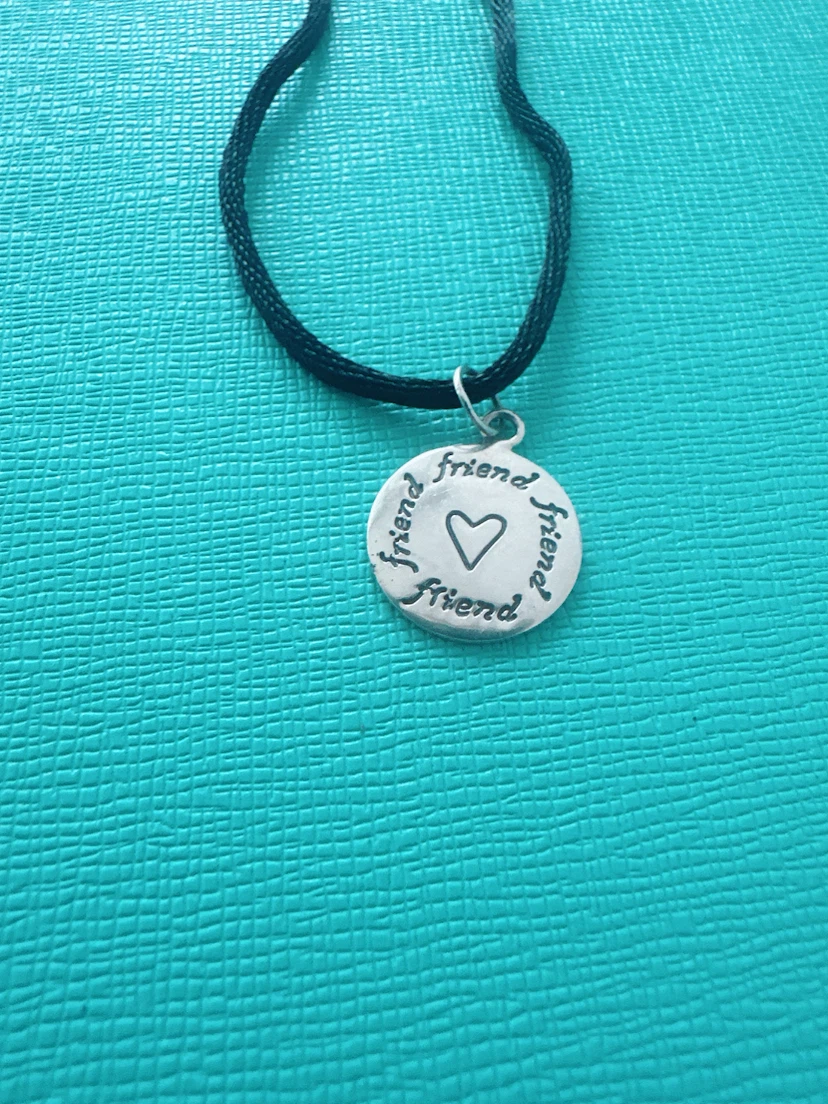 Friend heart charm necklace 925 silver - photo 2