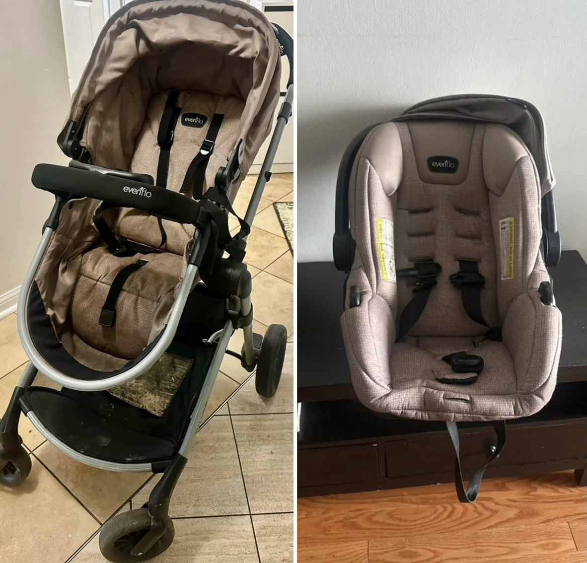 Evenflo Pivot stroller with Infant Car Seat