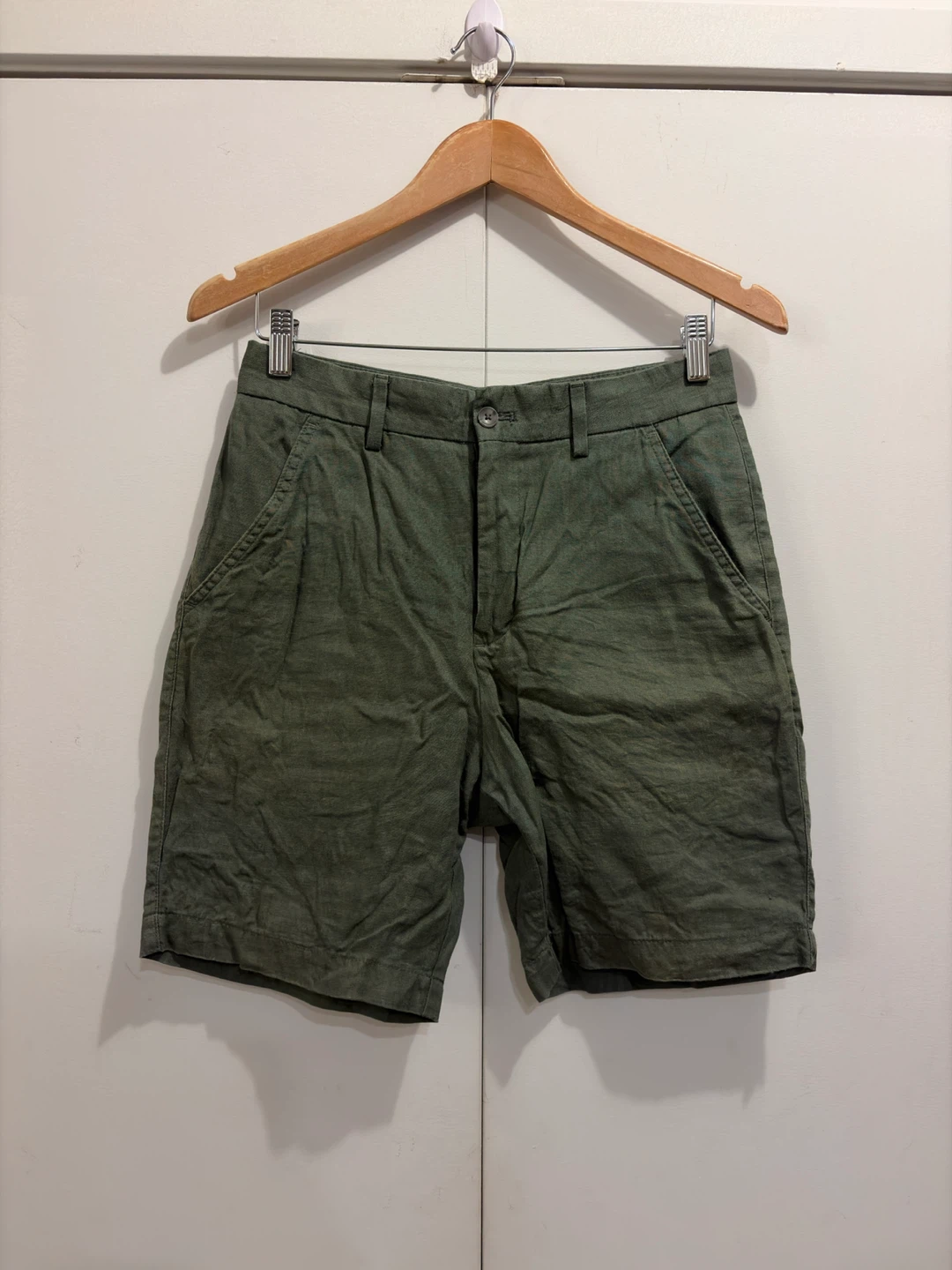 Zara Olive Green Linen Shorts