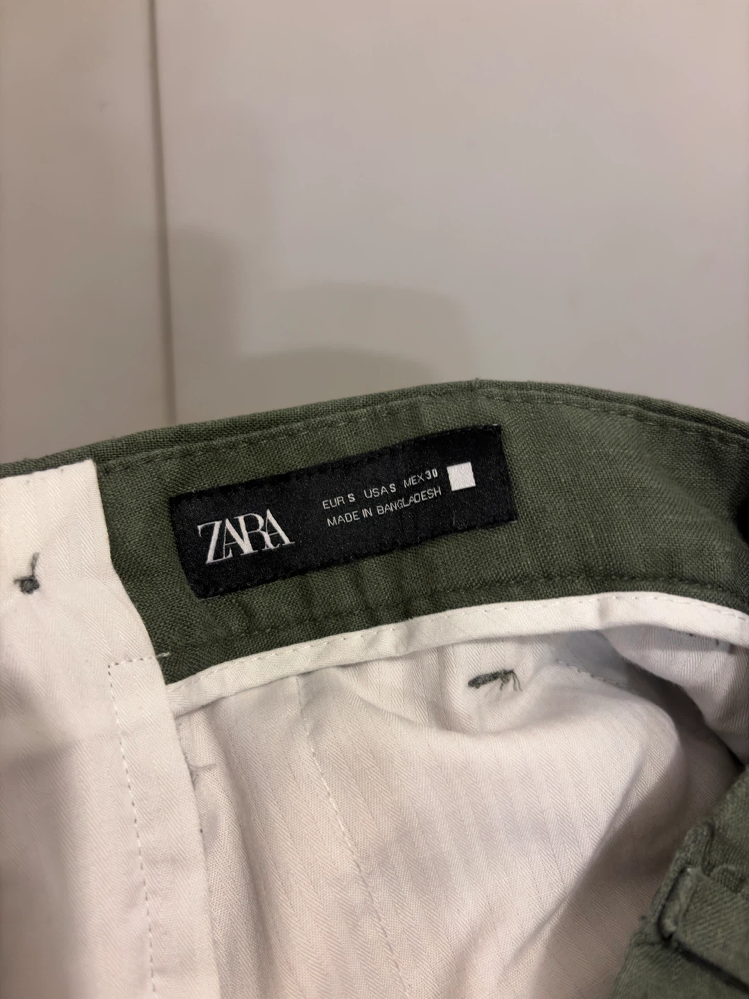 Zara Olive Green Linen Shorts - photo 4