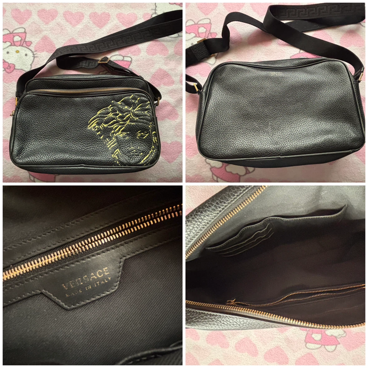 Versace - Medusa Head Black Leather Crossbody Bag
