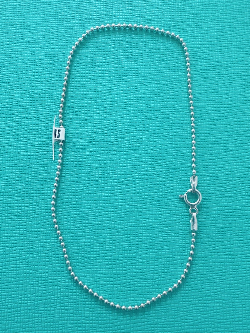 Sterling Silver Bead Chain 9”