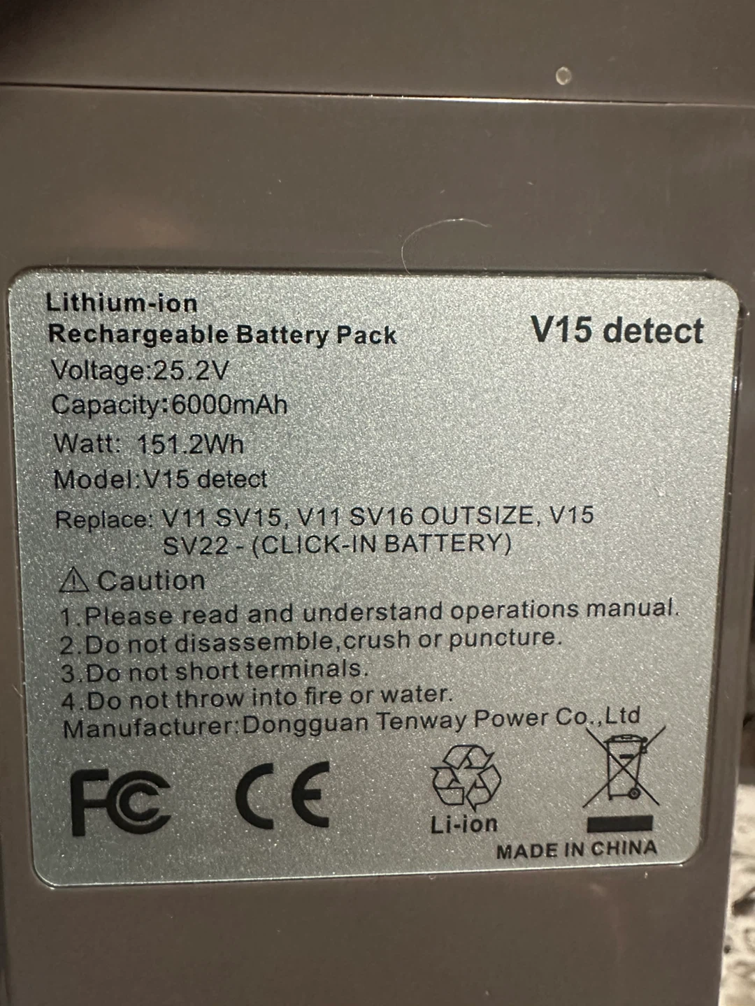 Dyson V15 V11 Series Replacement Battery 6000mAh - photo 5