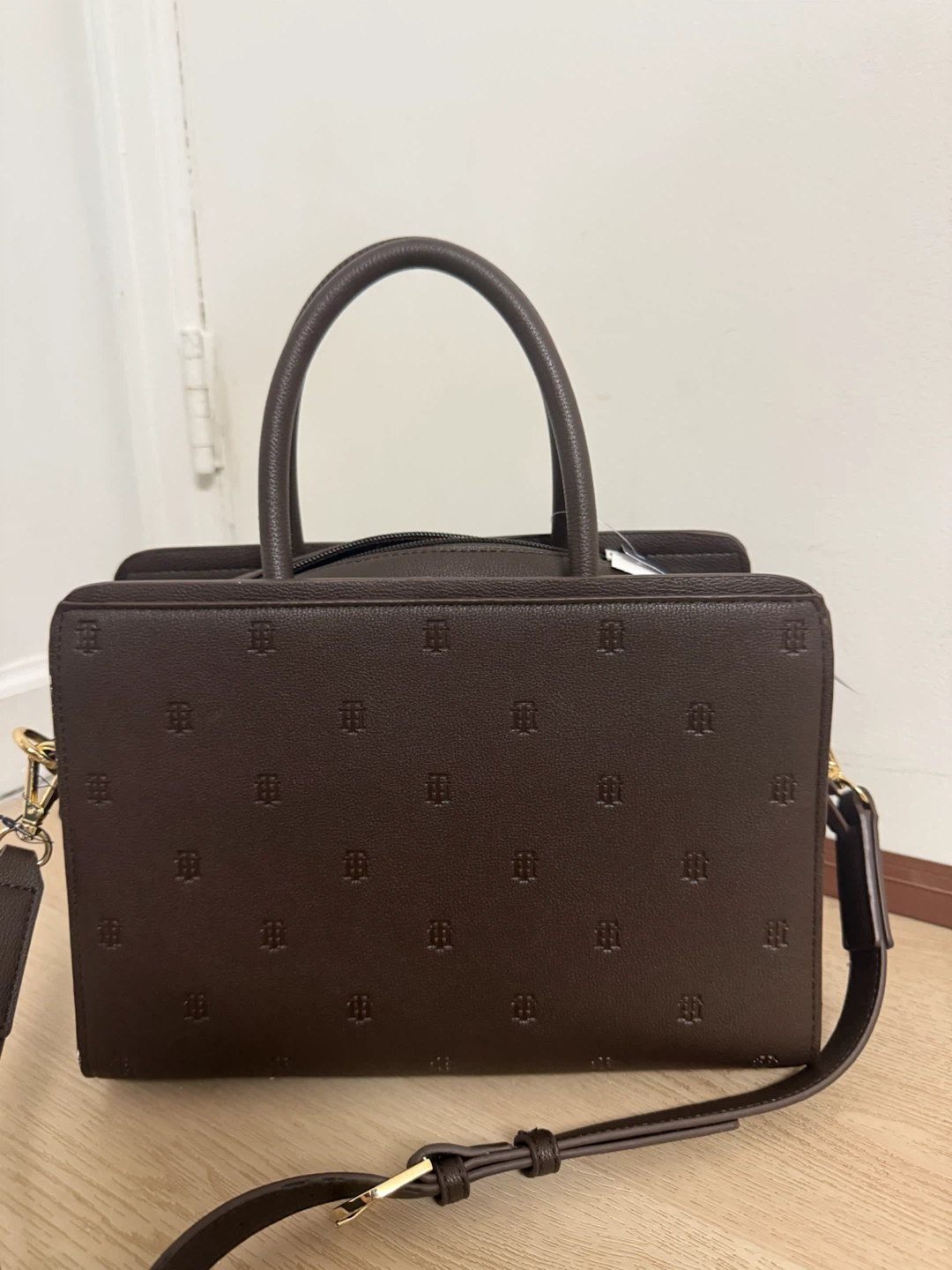 Tommy Hilfiger Brown Logo Satchel
