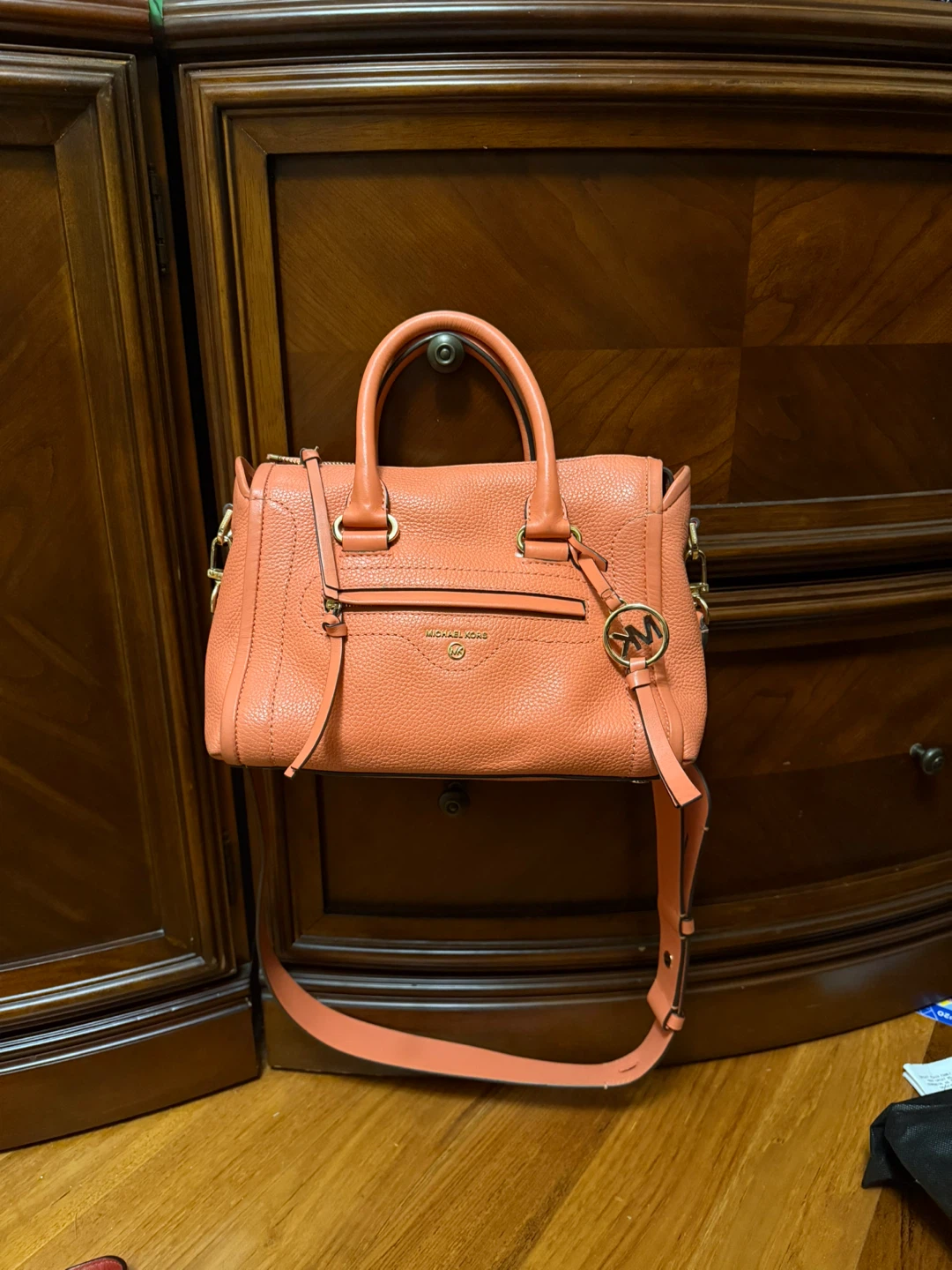 Michael Kors Peach Leather Satchel