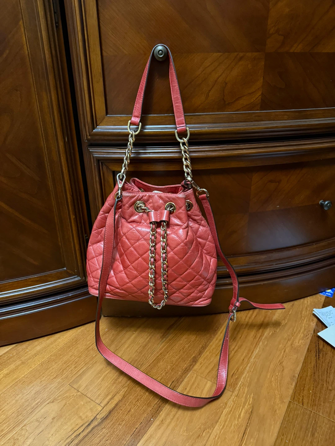 Michael Kors Quilted Leather Bucket Bag