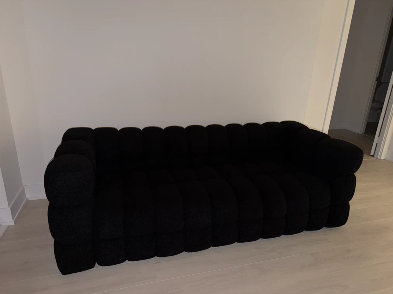 Black Boucle Sofa 84.25" - photo 4
