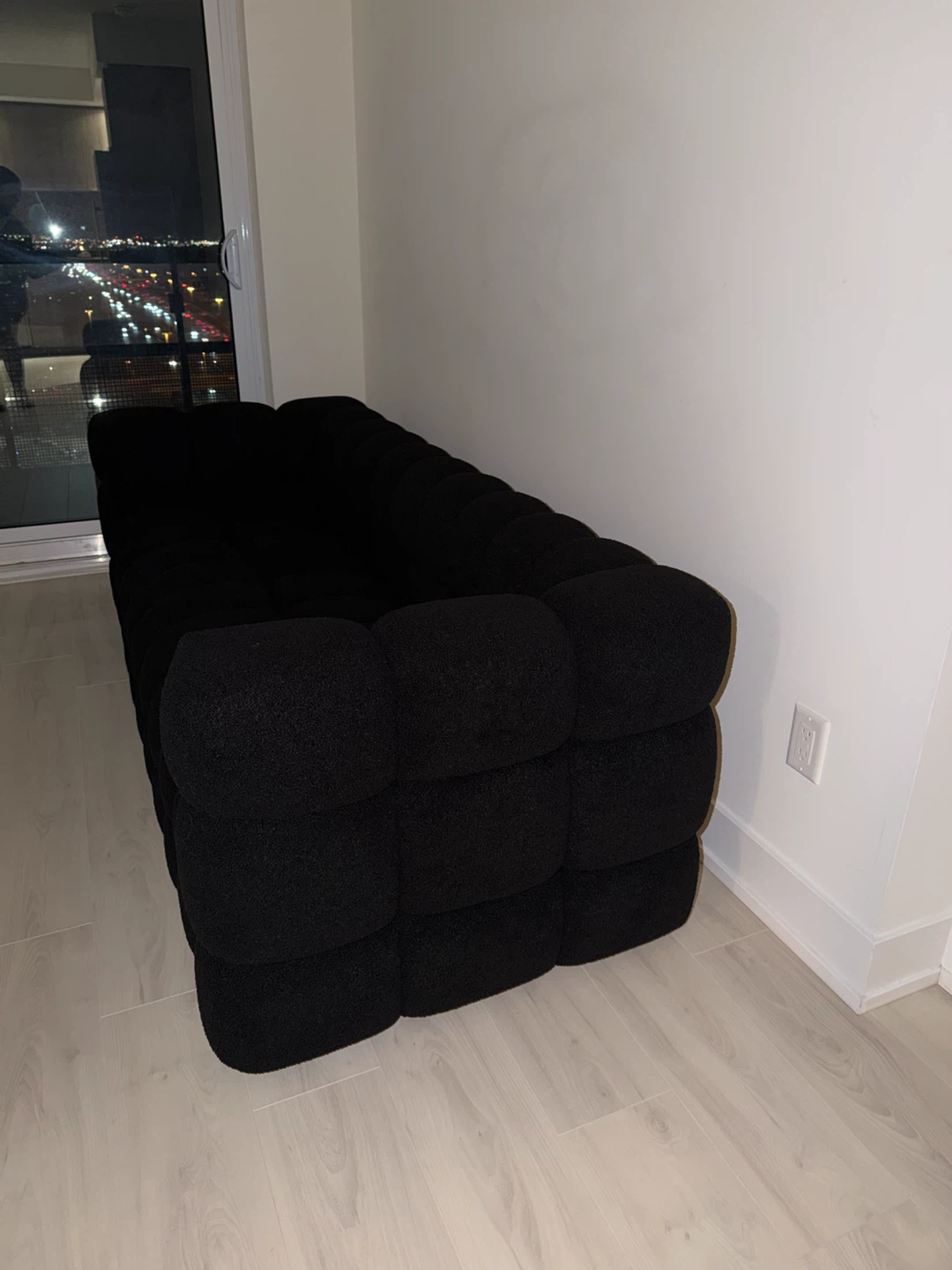 Black Boucle Sofa 84.25" - photo 5