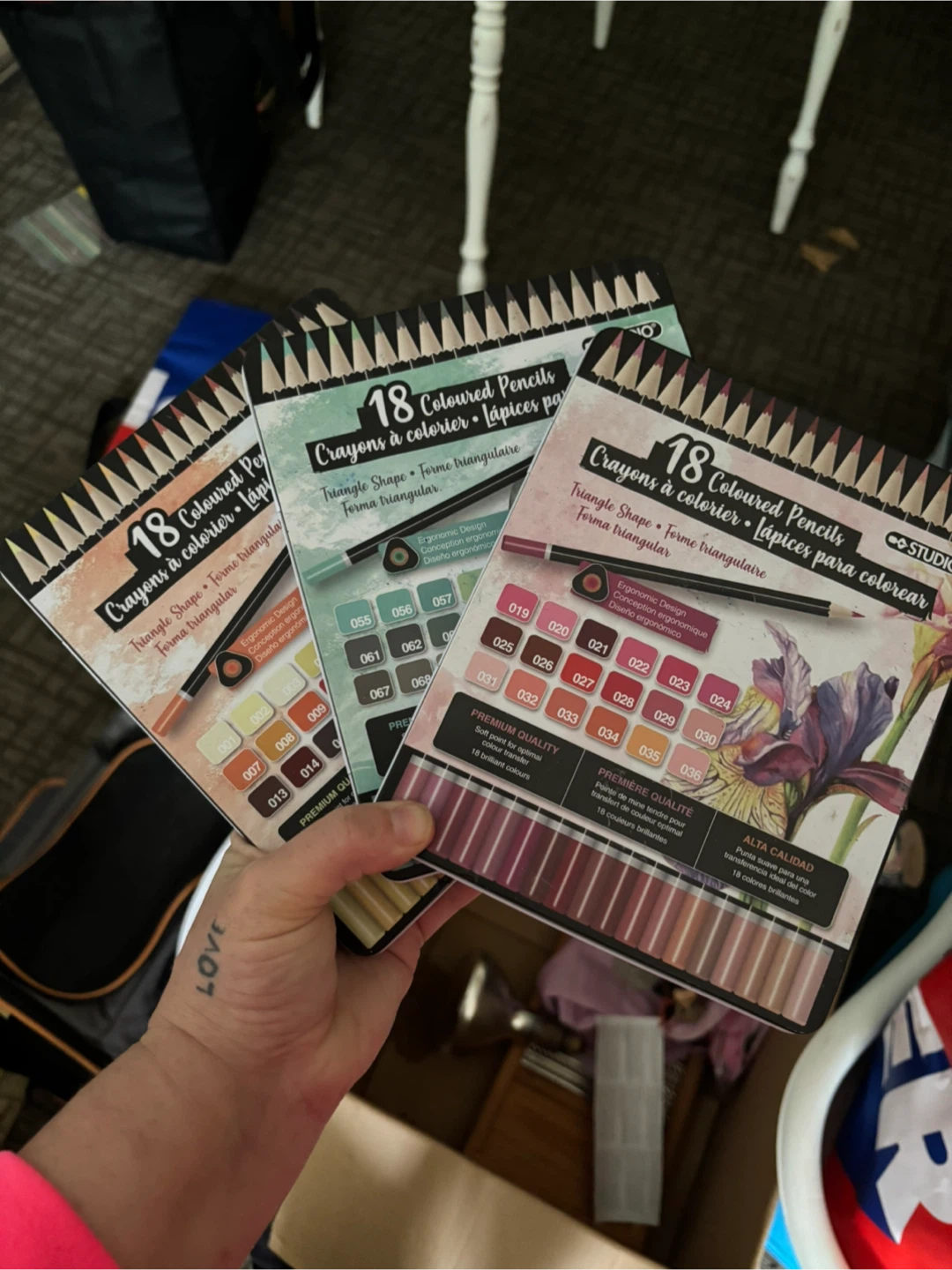 3 packs of Studio Coloured Pencils (not full sets)