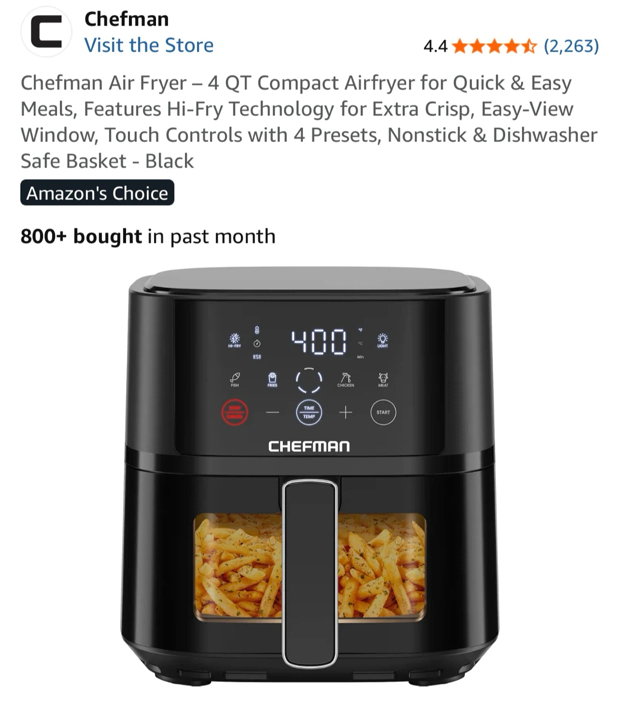 Chefman TurboFry Touch Air Fryer - photo 5