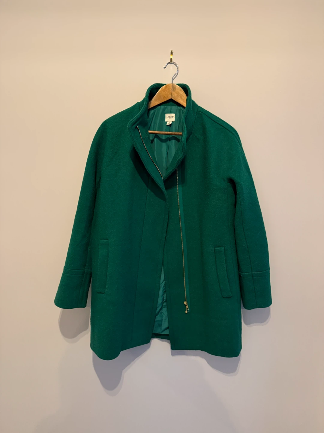 J.Crew Women's Green Wool Coat Size 4 - photo 2