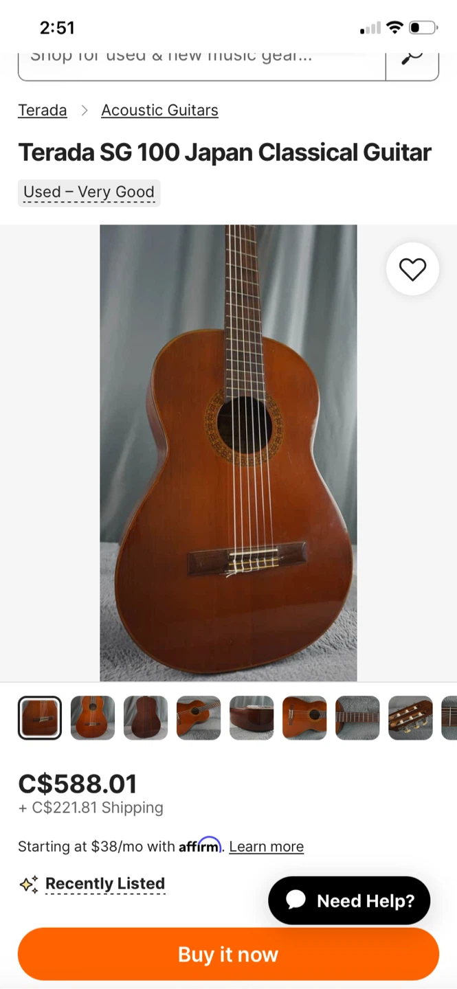 Terada SG 100 Classical Guitar - photo 5