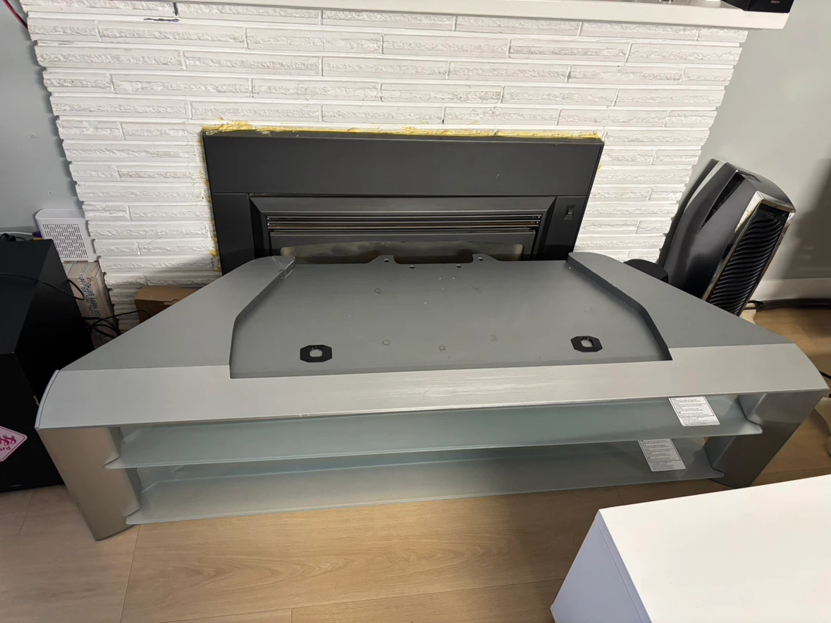 Modern Corner TV Stand with Frosted Glass Shelves - photo 2