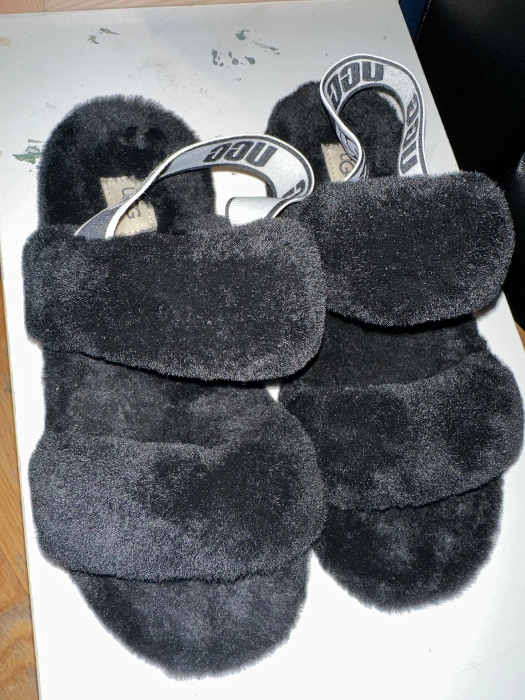 UGG Fluff Yeah Black Slides