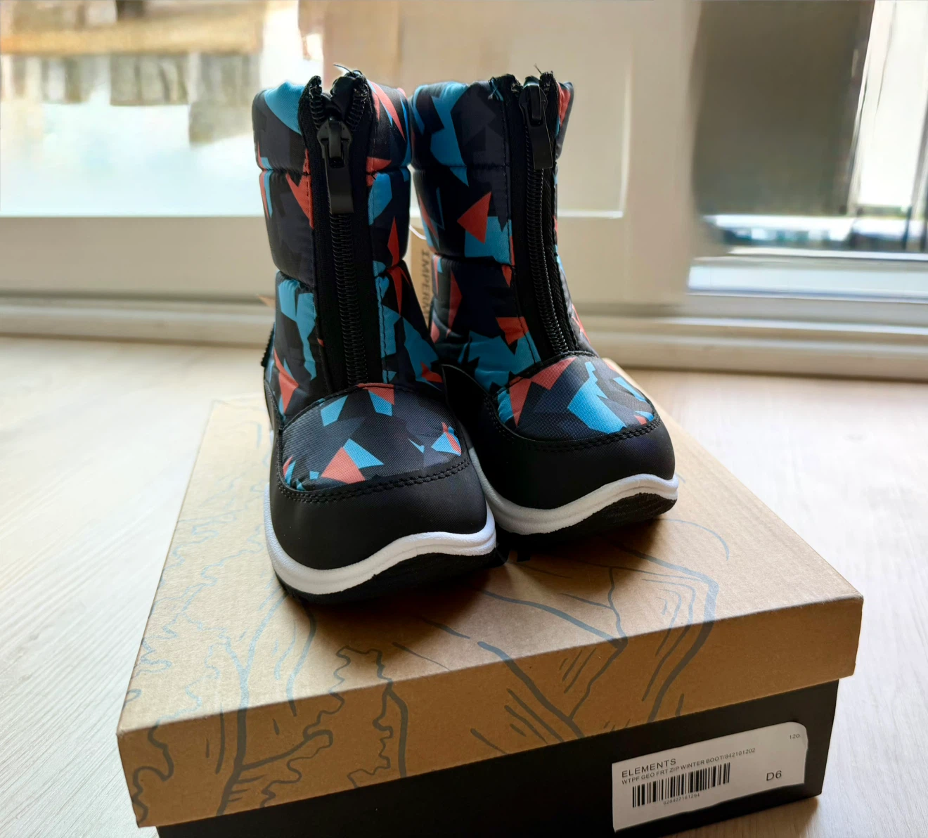 Toddler Elements Geo Print Front Zip Winter Boots