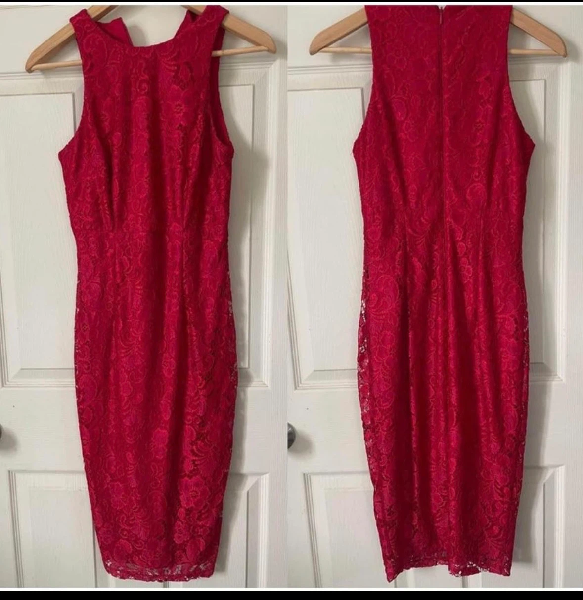 Red Lace Sleeveless Dress