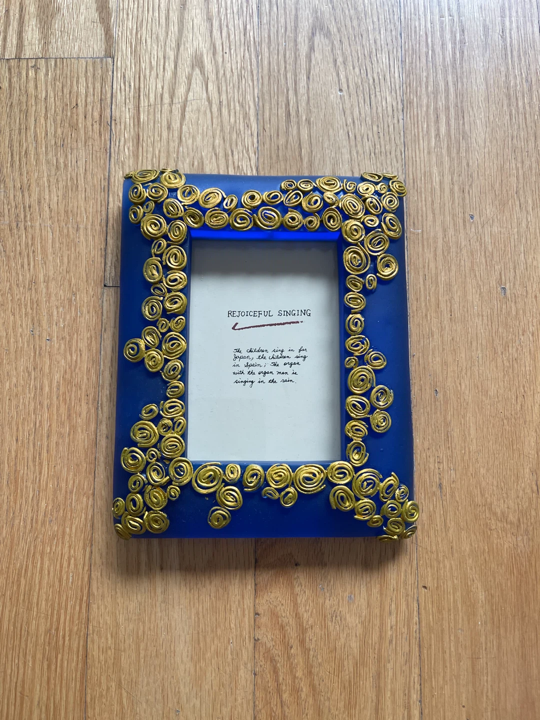 Blue and Gold Swirl Decorative Photo Frame