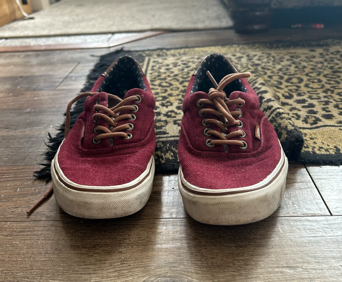 Vans Maroon Canvas Sneakers