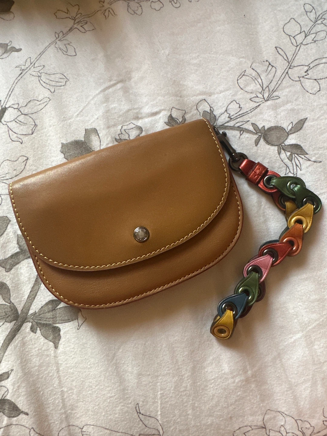 Coach tan colour  Leather Wristlet