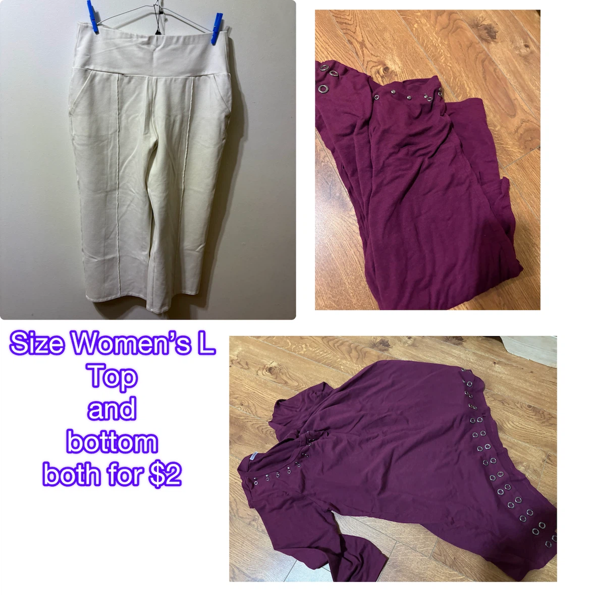 Women's Top and Bottom Set Size L