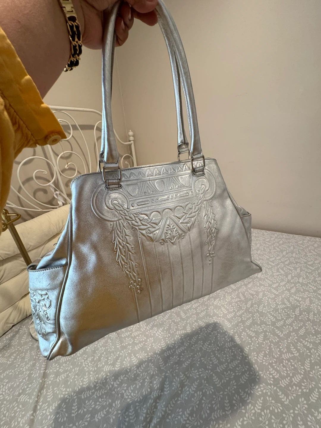 Fendi metallic silver tote bag - photo 4