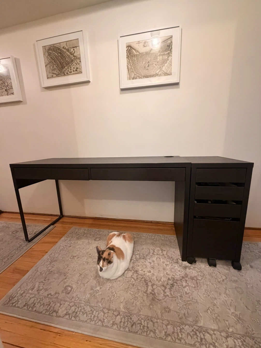 IKEA MICKE Desk and Drawer Unit Black-brown