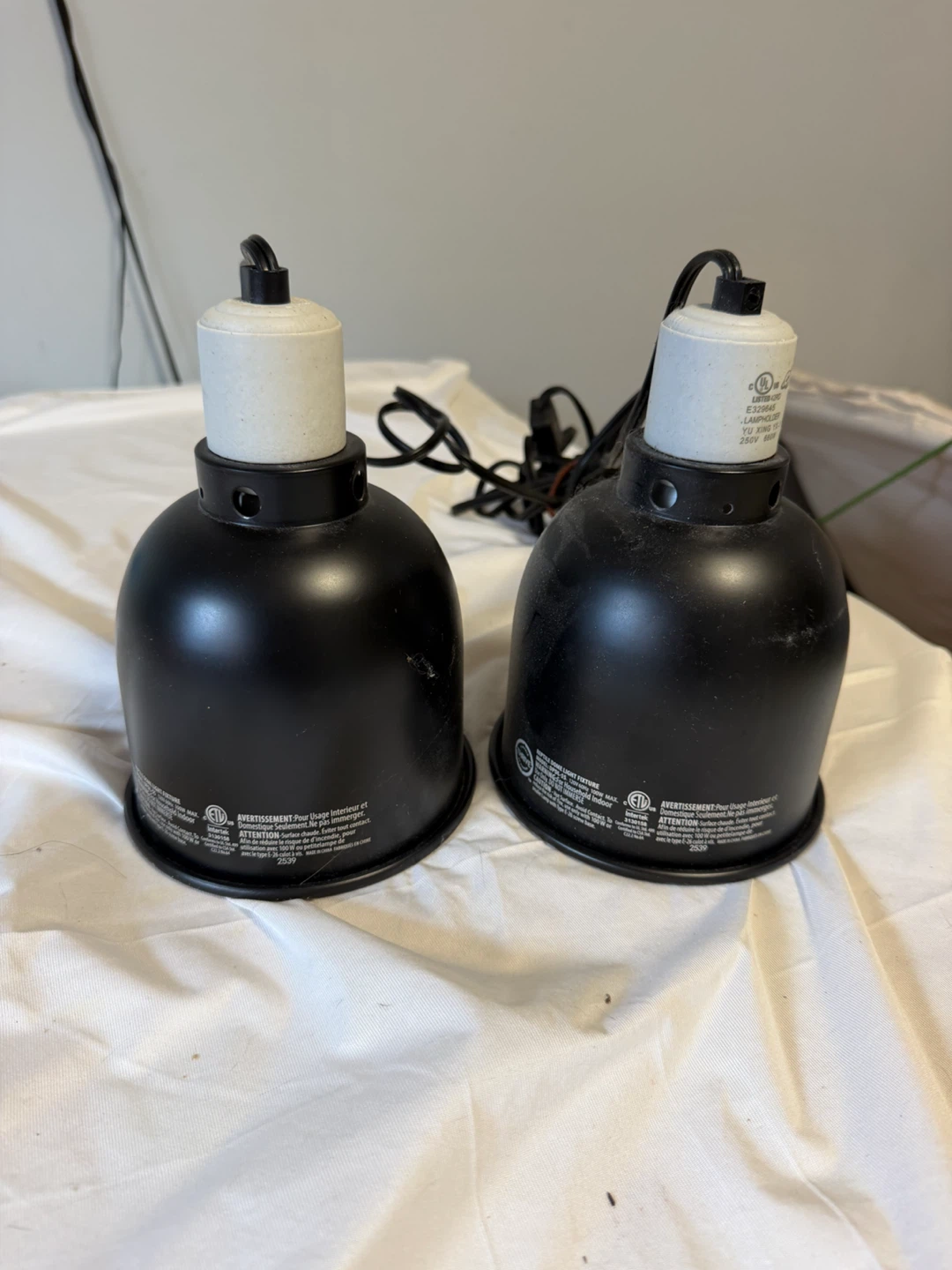 Two Reptile Dome Light Fixtures