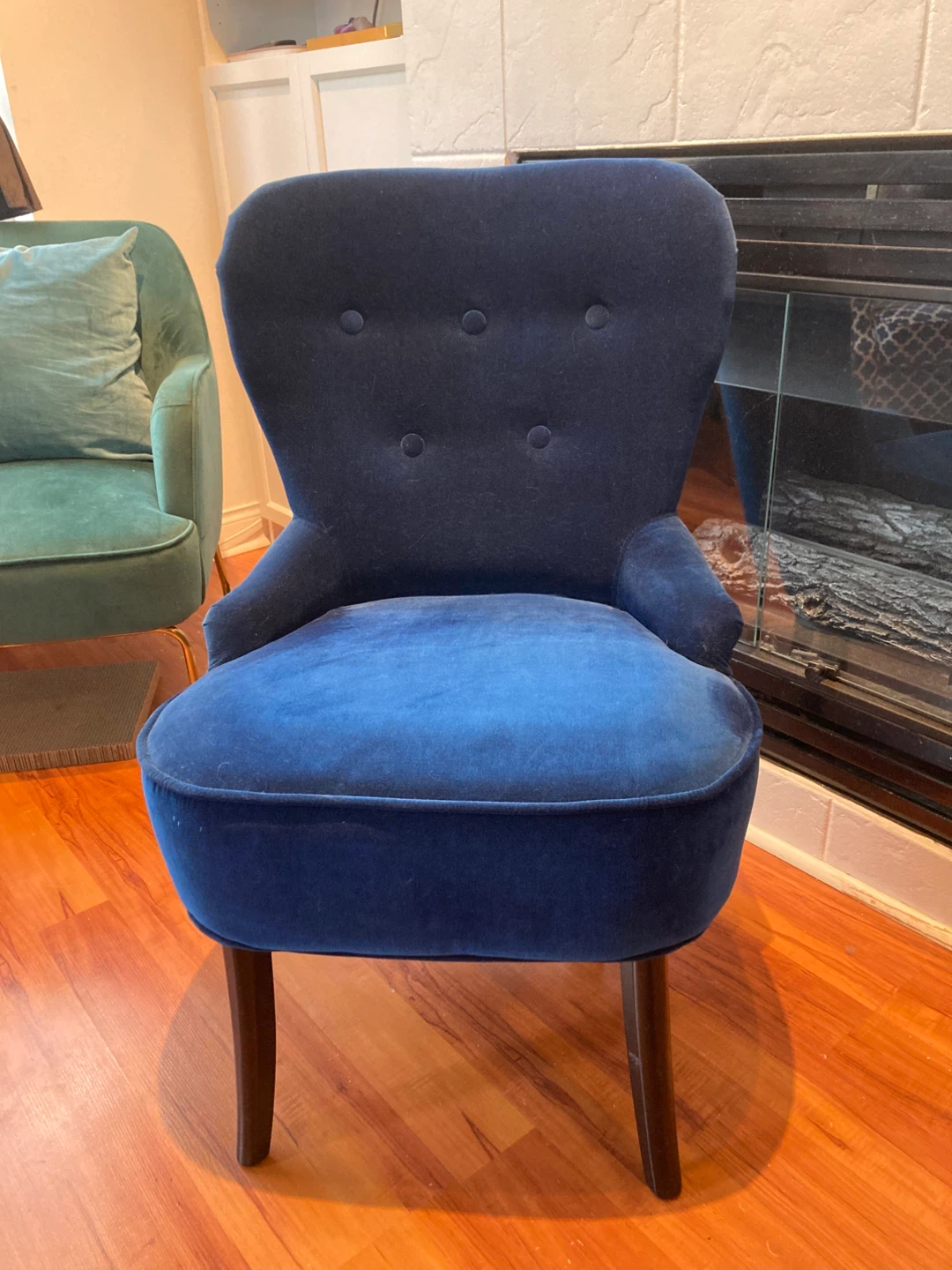 Blue Velvet Accent Chair