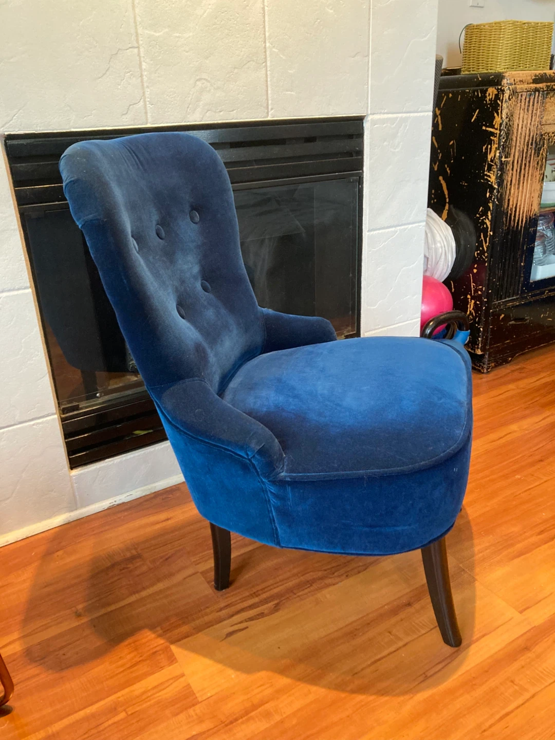 Blue Velvet Accent Chair - photo 2